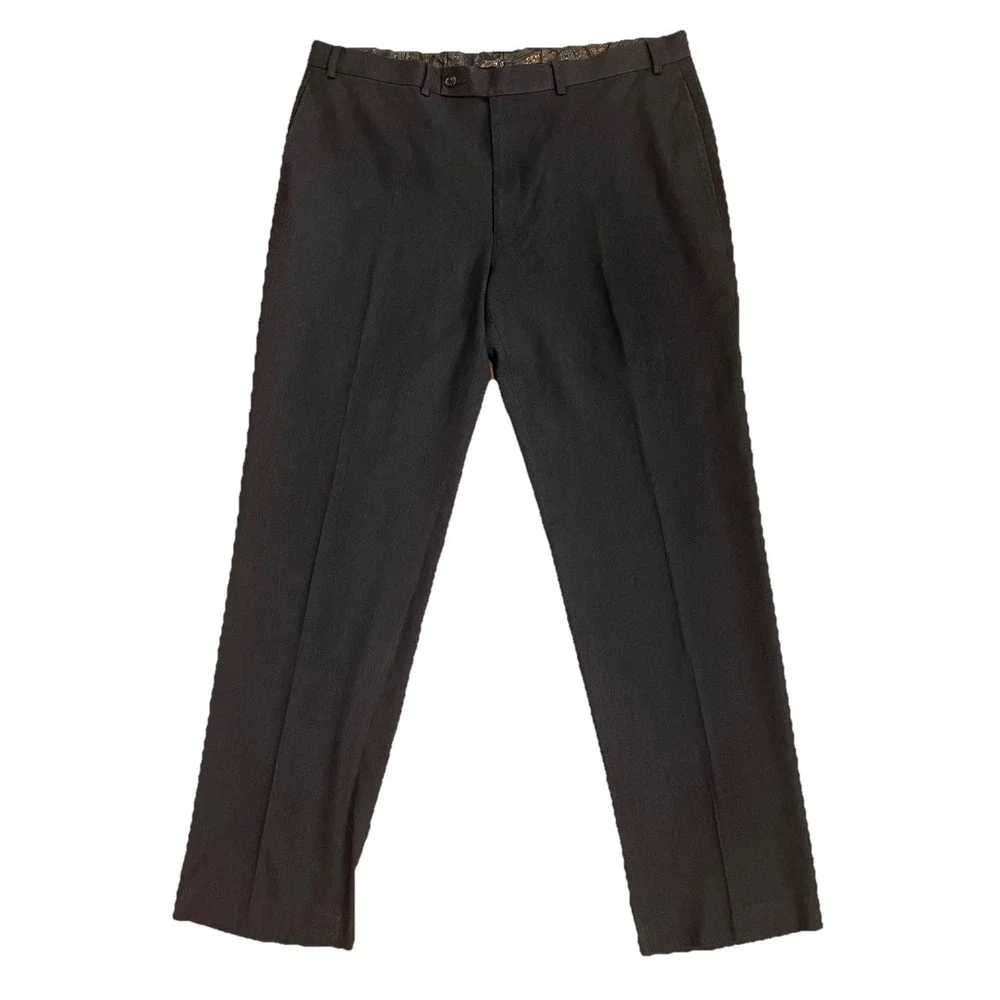 Lauren Ralph Lauren Dress Pants Mens 38x32 Black Flat Front Polyester‎ Rayon